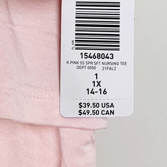 NWT Torrid Super Soft Maternity & Nursing Short Sleeve Tee In Baby Pink - Picture 8 of 8